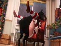 Big tits Santa lady got banged by big dog dick 